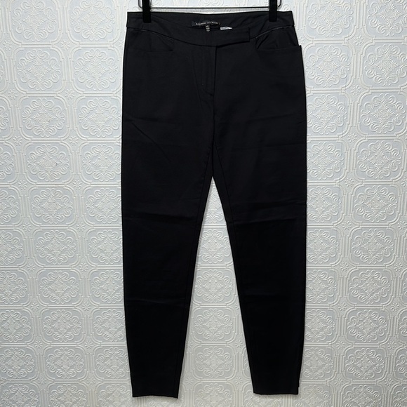 ALESSANDRO DELL'AGGUA | Black Flat Front Pant Ankle Length, Zipper at Hem - Picture 2 of 8